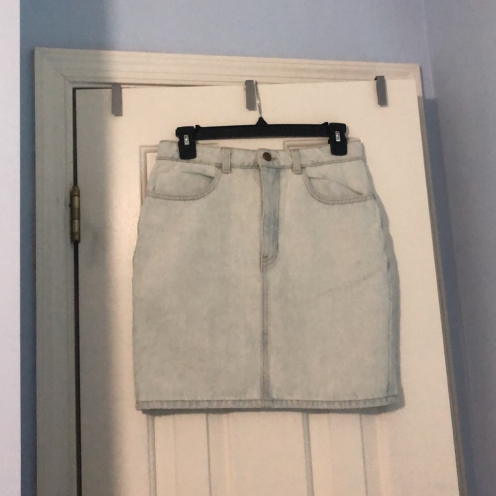 light wash denim american apparel skirt